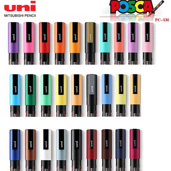 1 бр., маркери за рисуване Uni Posca, Средната точка на PC-5M, 29 Цвята, Арт Рок Картини, Графити, Рекламни Химикалки в стил Аниме