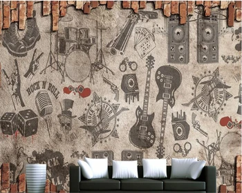 beibehang Потребителски тапети стенопис самоличността на американски музикален инструмент рок група стенопис тапети 3d фон-стени тапети