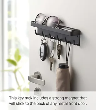 Стенни закачалка за ключове с магнитна кука и буквенной на веригата за ключове с тава
