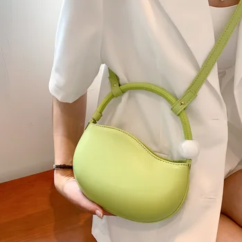 Модерен дизайнерски дамски малка чанта през рамо от изкуствена кожа, дамски кръгла Чанта през Рамо с ярки цветове, дамски Чанти с дръжки от мъниста