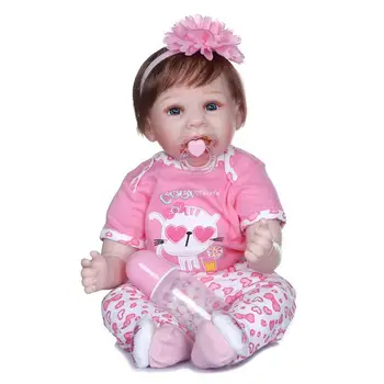 55 см Реалистична сладка кукла с меко тяло, vinyl играчка за деца, залъгалка за момичета, Рожден Ден, подарък за Коледа, Директен Доставка