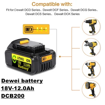 Батерия за електрически инструменти Lupuk-18v, 12,0 ah, за електроинструменти 18/20, dcb180 dcb181 dcb182 dcb201 dcb201-2 dcb200-2 dcb204-2 L50 и т.н