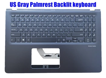 Американската сива клавиатура с поставка за ръце и осветление за Asus ZenBook Flip 15 UX561UD Q535UD