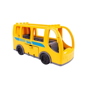 Автобусни блокове Големи частици Строителни блокове Аксесоари автобусите на Модел на превозното средство Кола играчки за Детски подаръци Тухла голям размер