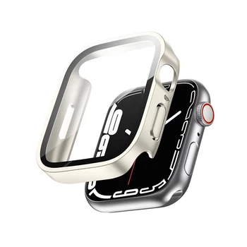 Стъкло за Умни Часа + Калъф За Apple Watch Case 40 мм 41 мм 44 мм 45 мм на 49 мм iWatch Series 4 5 6 SE 7 8 Защита на Екрана Аксесоари
