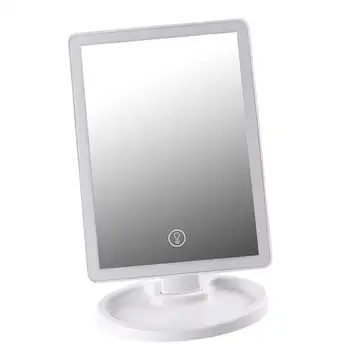 с подсветка, USB Перезаряжаемое Огледало с осветление, въртящо се на 180 ° за тоалетка маса за момичета и жени