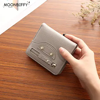 Модерен сладък кратък портфейл от изкуствена кожа, женски чанта, малка чанта за карти, титуляр на пари в брой, джоб на чантата за момичета, държач за карти