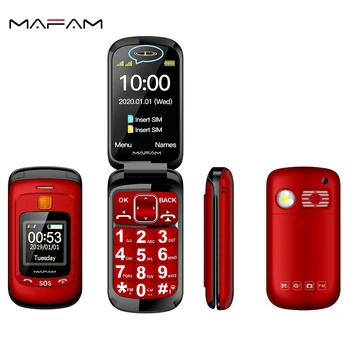 Mafam F899 Флип по-Стар Мобилен Телефон С Два Сензорни Дисплея За въвеждане на Ръкописен текст Бутон за Бързо набиране на SOS В Сгънат Вид Фенерче, за по-Големи Мобилен Телефон