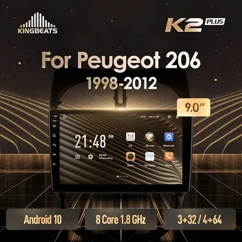 KingBeats Android 10 Восьмиядерный главното устройство HU 4G в таблото на Автомобилното Радио Мултимедиен плейър GPS Навигация За Peugeot 206 1998-2012 без dvd 2 din Двоен Din Android Кола стерео 2din