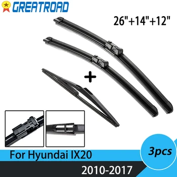 Комплект Четки на Предната и Задната Чистачки Hyundai IX20 2010 11 12 13 14 15 16 2017 Предното Стъкло 26 
