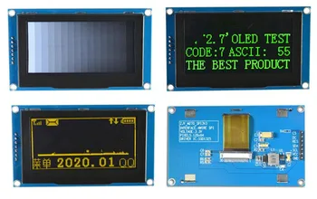 2,7-инчов 7P бяло/зелено/жълто OLED-модул SSD1325 Drive IC 128*64 4- Жични интерфейс SPI